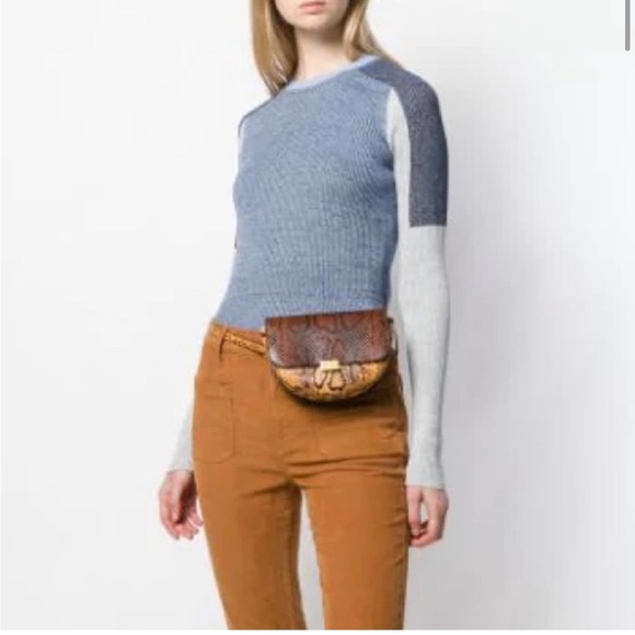 Rag & Bone New “The Crew Color Block” Sweater Blue Mix Cotton Blend NWT X Small - Picture 2 of 8